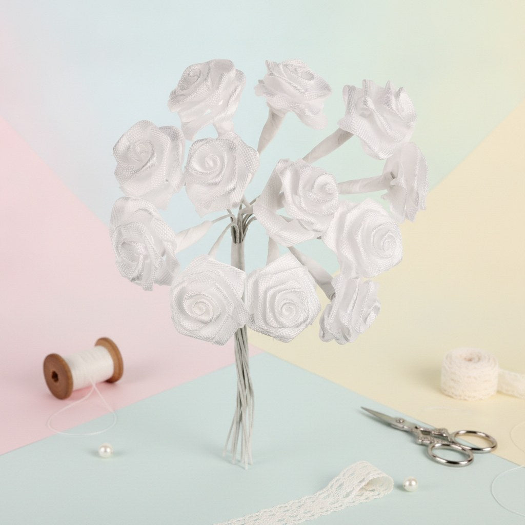 Diorröschen 12 Blüten weiss, SB-Ausführung - Kidis Art