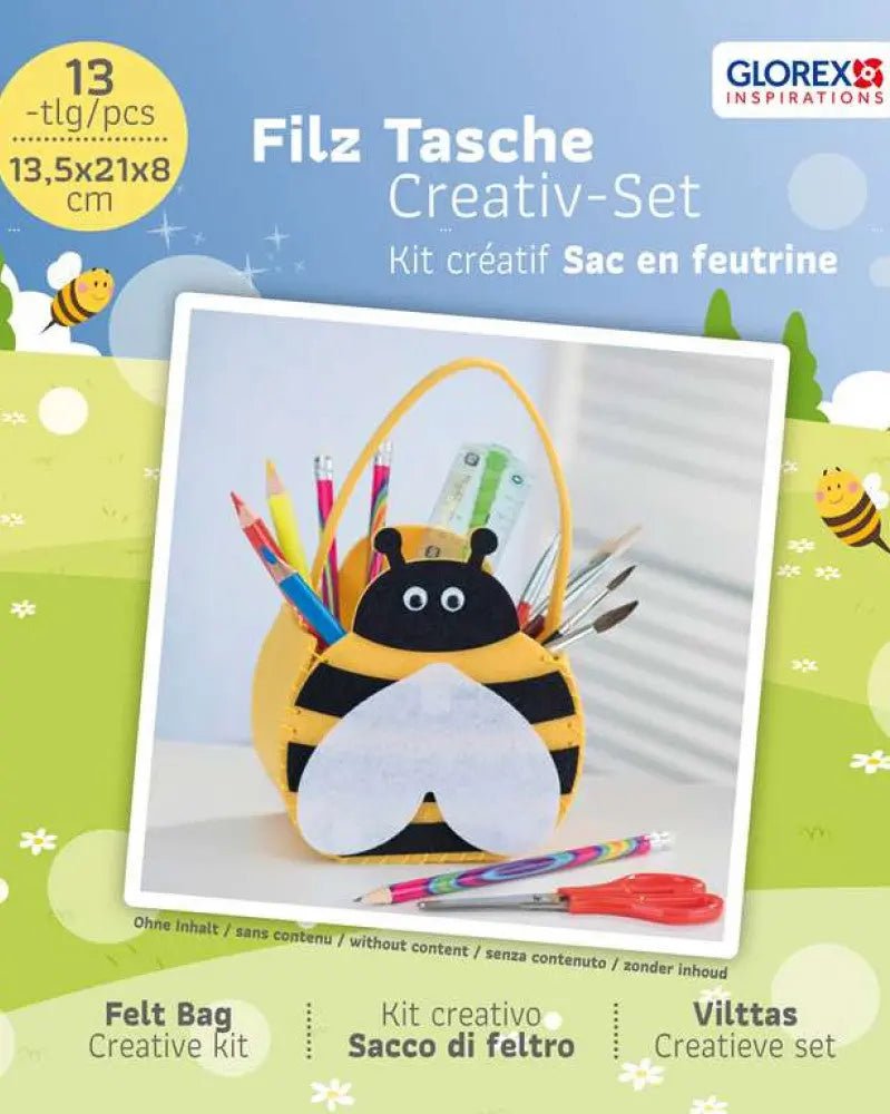 DIY Filz Tasche, Biene, 15x13x8cm - Kidis Art