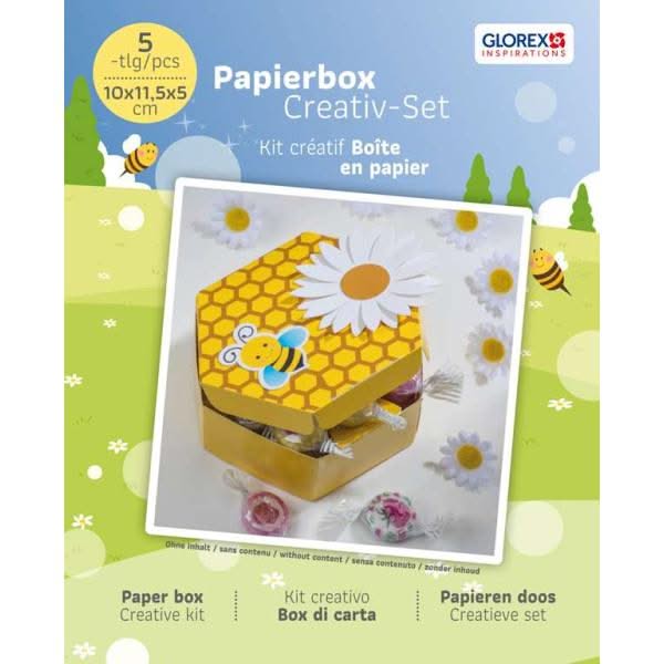 DIY Papierbox Biene, 10x10x5cm 5 tlg. - Kidis Art