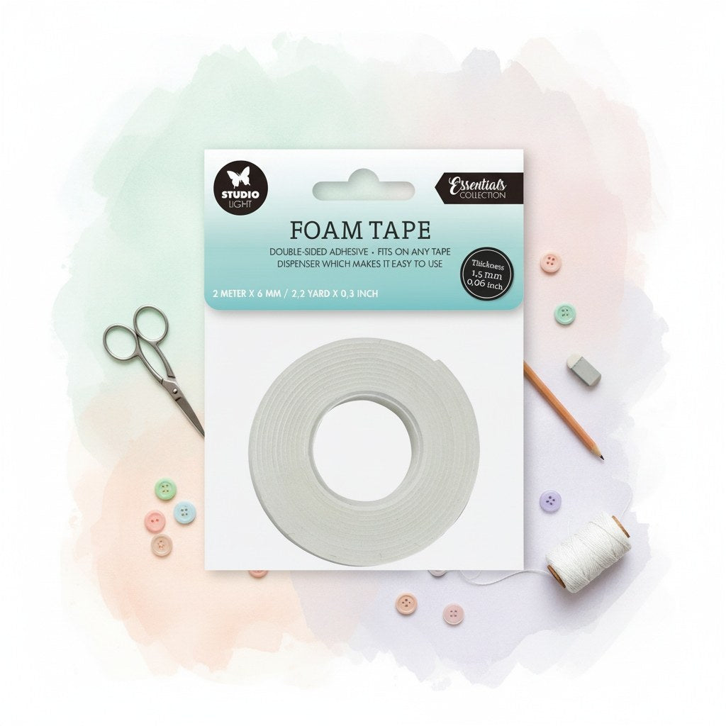 Doppelseitiges Schaumklebeband 1,5 mm dick - 0,6 mm breit Essential Tools 03 - Kidis Art