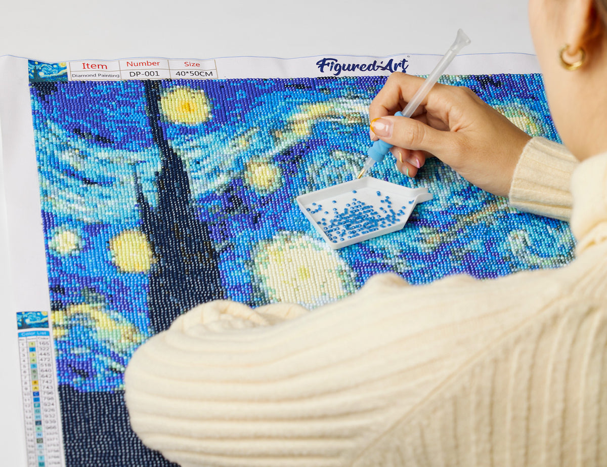 Diamond Painting 40x50 gerollte Leinwand Figured’Art Romantische Weihnachtsnacht - Kidis Art