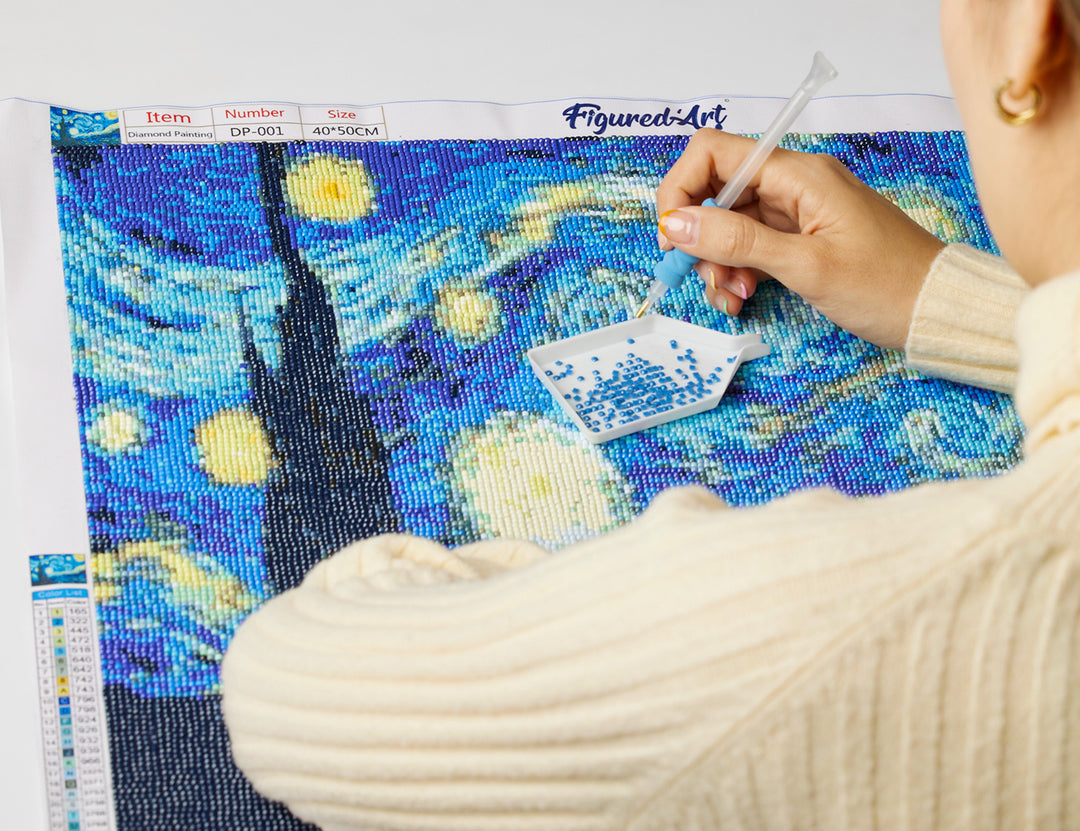 Diamond Painting 40x50 gerollte Leinwand Figured’Art Funkelndes Weihnachtsdorf - Kidis Art