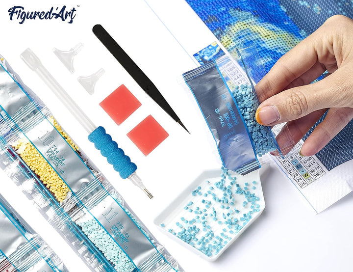 Diamond Painting 40x50 gerollte Leinwand Figured’Art Faultier auf einem Ast - Kidis Art