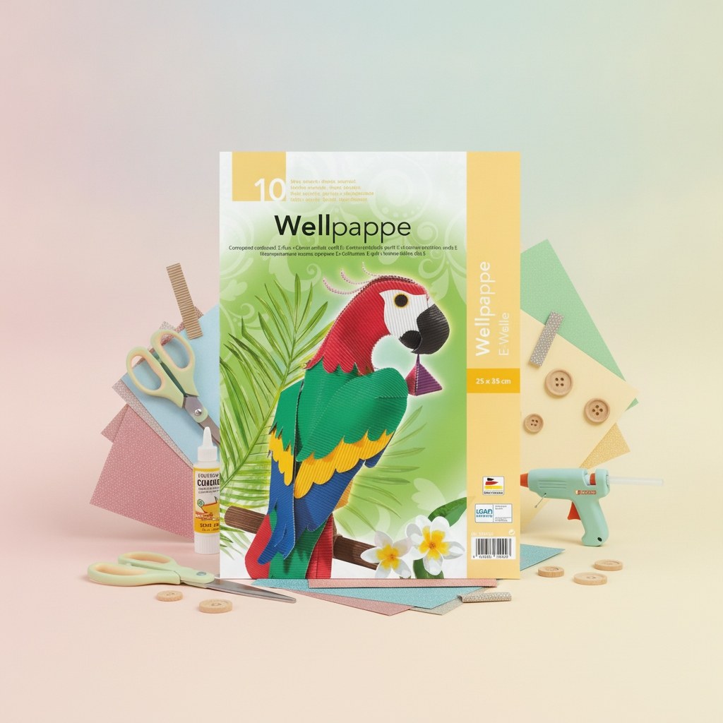 E-Wellpappe, 10 Blatt 25x35cm farbig sortiert - Kidis Art