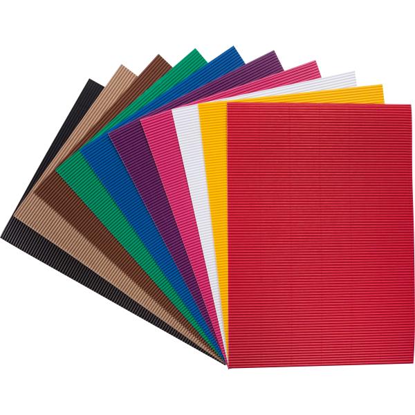 E-Wellpappe, 10 Blatt 25x35cm farbig sortiert - Kidis Art