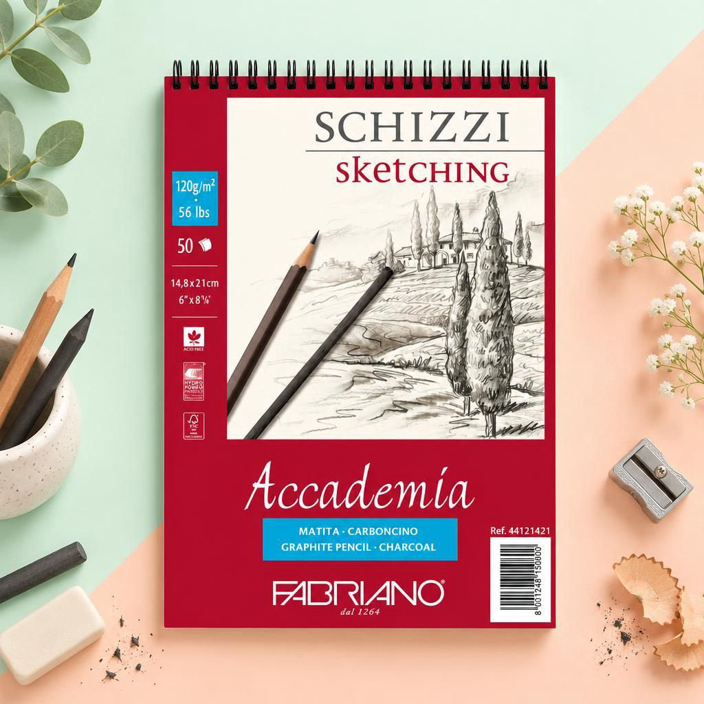 Generiert: [e012ff84-49de-4789-b984-9fbecc6cfd4a] Hauptbild – Fabriano Accademia Block mit Spirale - A5 - 120g - 50 Blatt