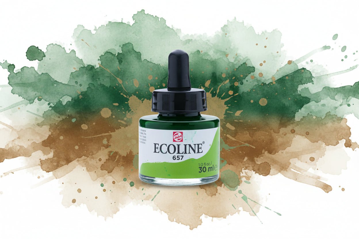 Ecoline Flüssige Wasserfarbe Flasche 30 ml Bronzegrün 657sale - Kidis Art