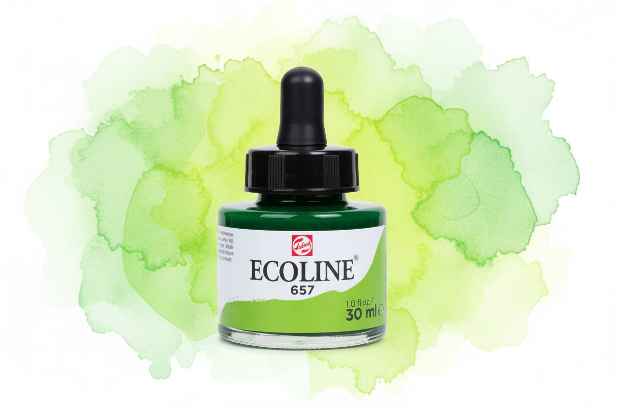 Ecoline Flüssige Wasserfarbe Flasche 30 ml Bronzegrün 657 - Kidis Art