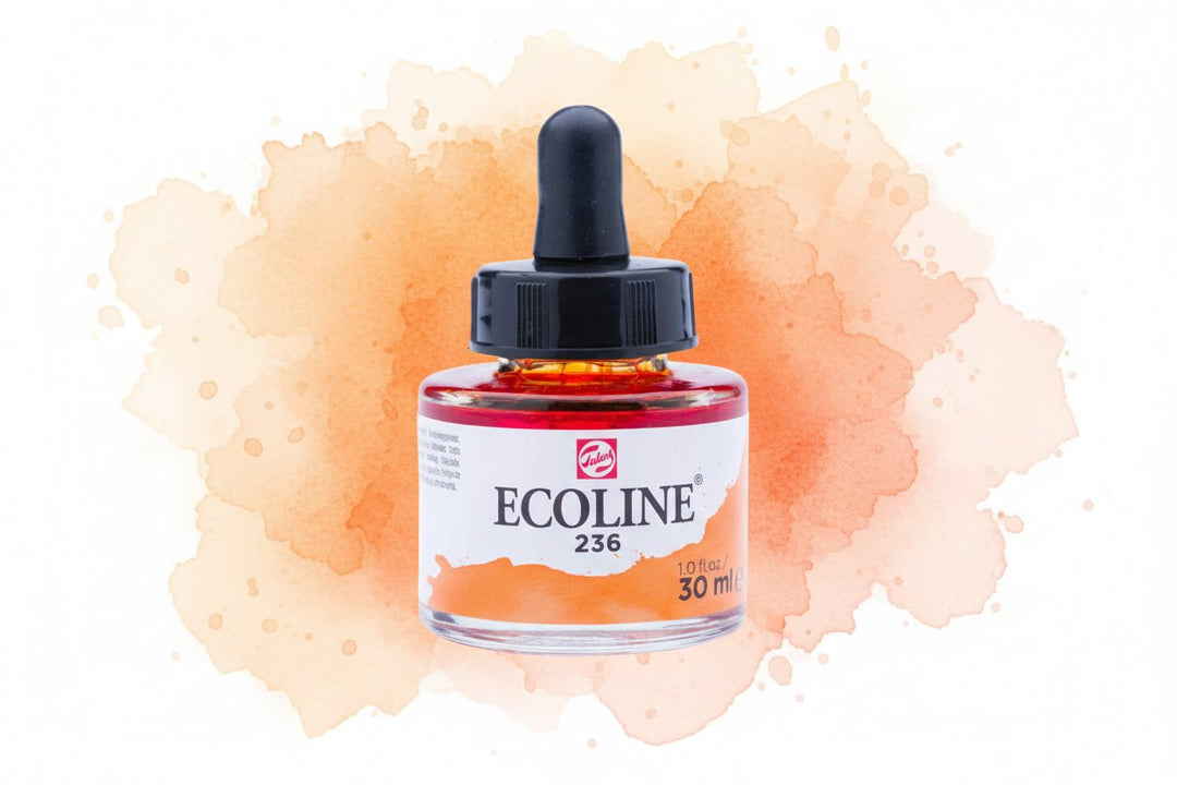 Ecoline Flüssige Wasserfarbe Flasche 30 ml Hellorange 236 - Kidis Art