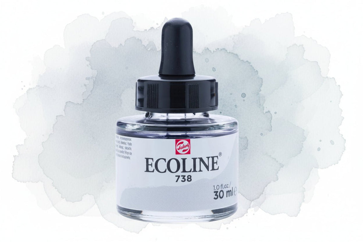 Ecoline Flüssige Wasserfarbe Flasche 30 ml Kaltgrau Hell 738 - Kidis Art