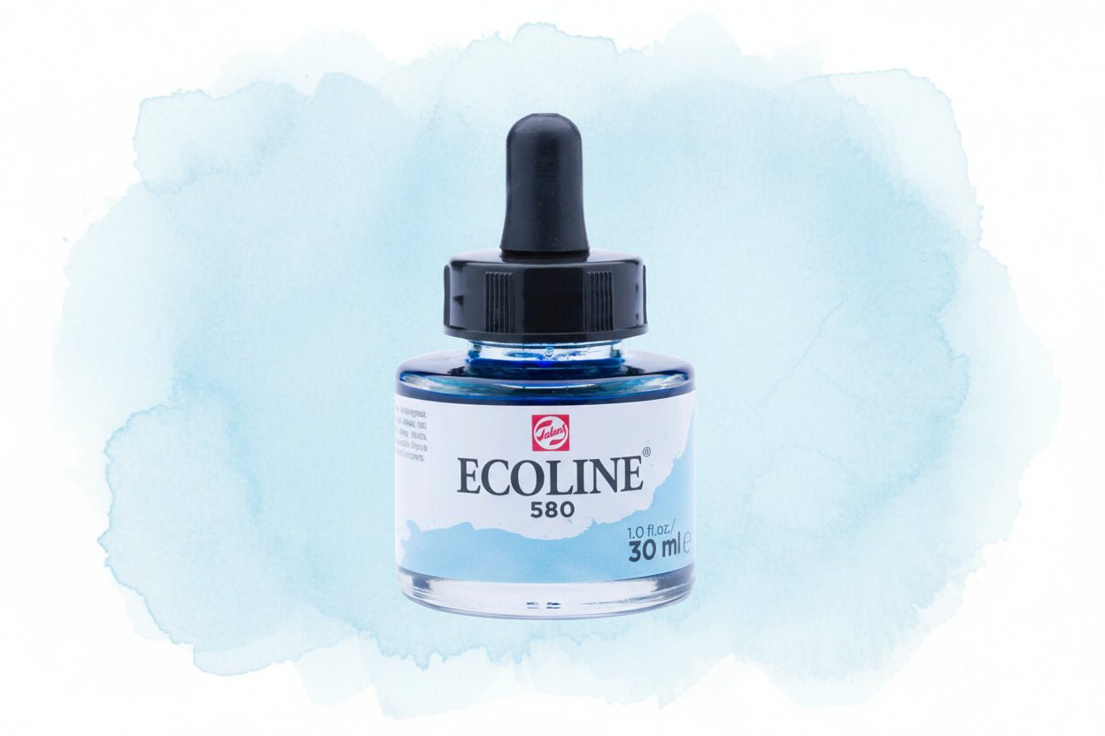 Ecoline Flüssige Wasserfarbe Flasche 30 ml Pastellblau 580 - Kidis Art
