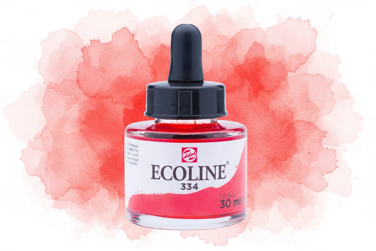 Ecoline Flüssige Wasserfarbe Flasche 30 ml Scharlach 334 - Kidis Art