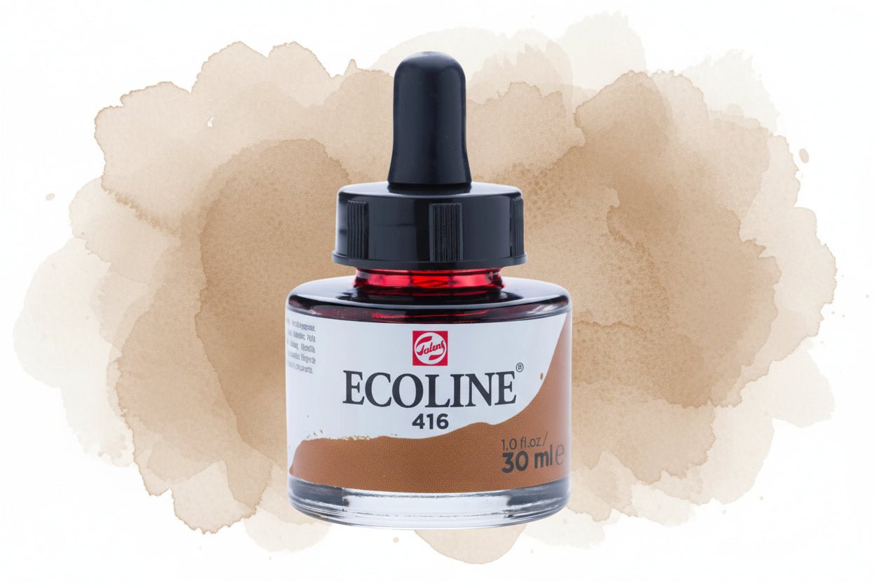 Ecoline Flüssige Wasserfarbe Flasche 30 ml Sepia 416 - Kidis Art