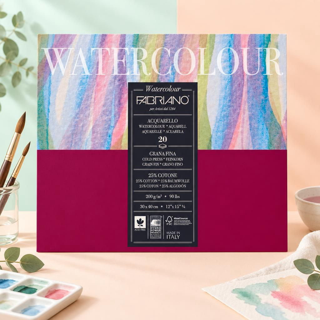 Generiert: [edcd9eb7-4e5c-48e7-9adf-0d6acb8c1b5a] Hauptbild – Fabriano Watercolour cold pressed Block - 30x40cm - 200g - 20 Blatt
