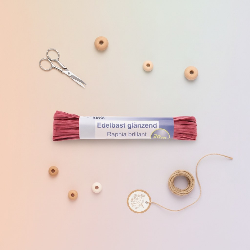 Edelbast 20m dunkelrot, glänzend Viscose 10g - Kidis Art