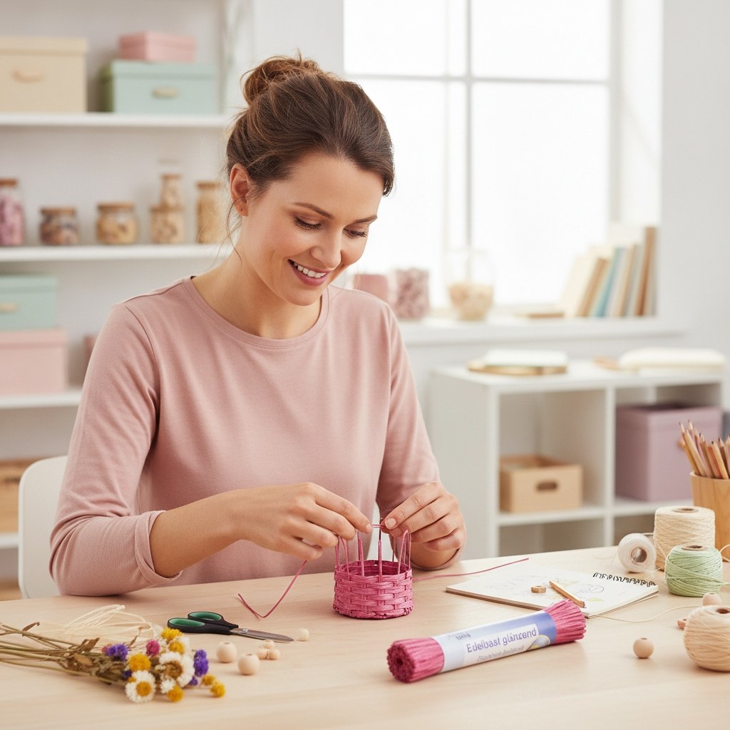 Edelbast 20m dunkelrot, glänzend Viscose 10g - Kidis Art