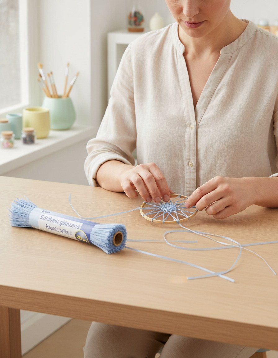 Edelbast 20m hellblau, glänzend Viscose 10g - Kidis Art