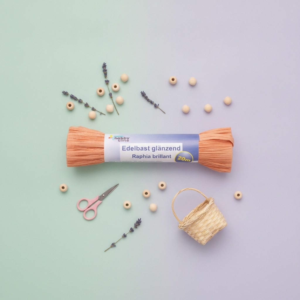 Edelbast 20m hellbraun, glänzend Viscose 10g - Kidis Art