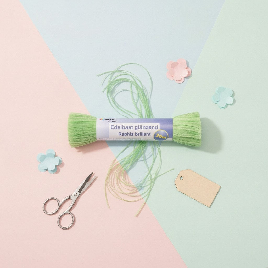 Edelbast 20m lindgrün, glänzend Viscose 10g - Kidis Art