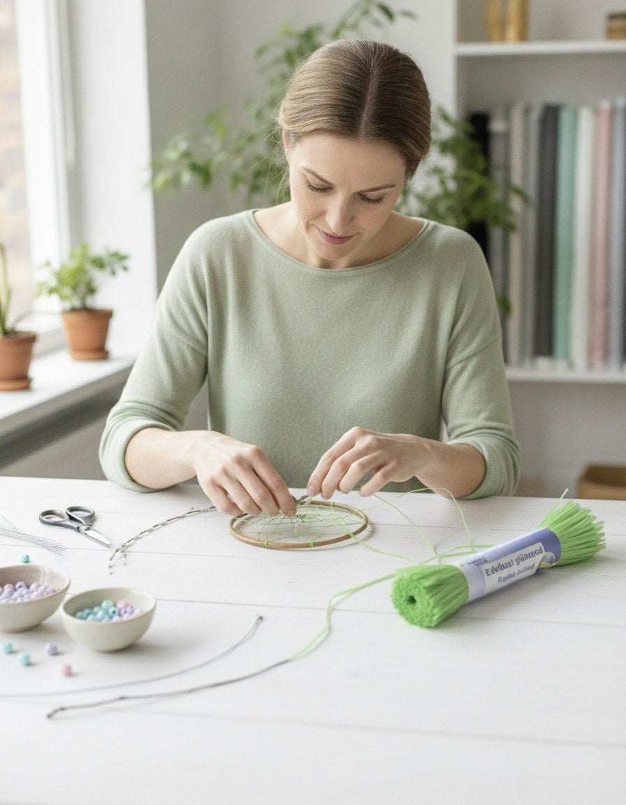 Edelbast 20m lindgrün, glänzend Viscose 10g - Kidis Art