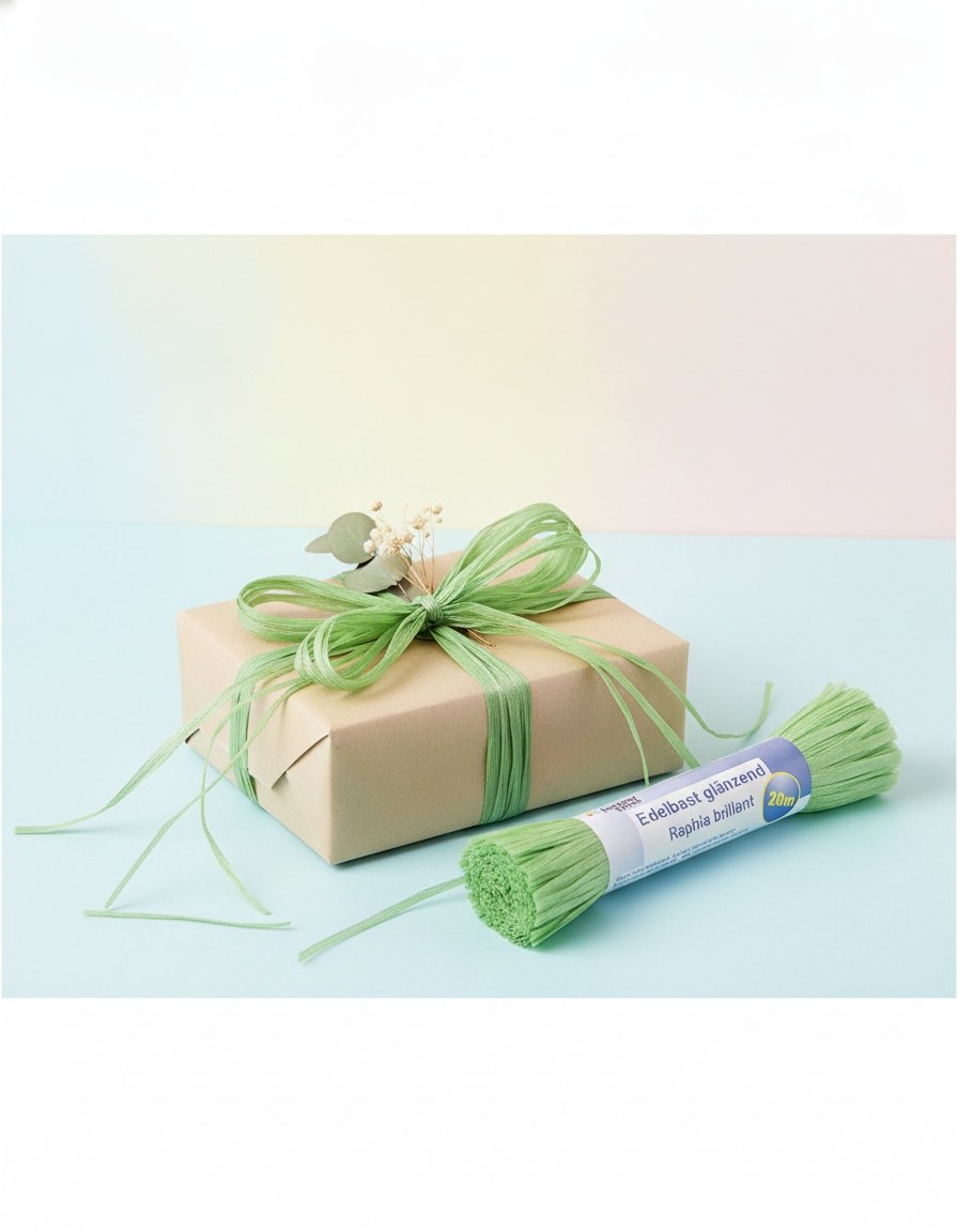 Edelbast 20m lindgrün, glänzend Viscose 10g - Kidis Art