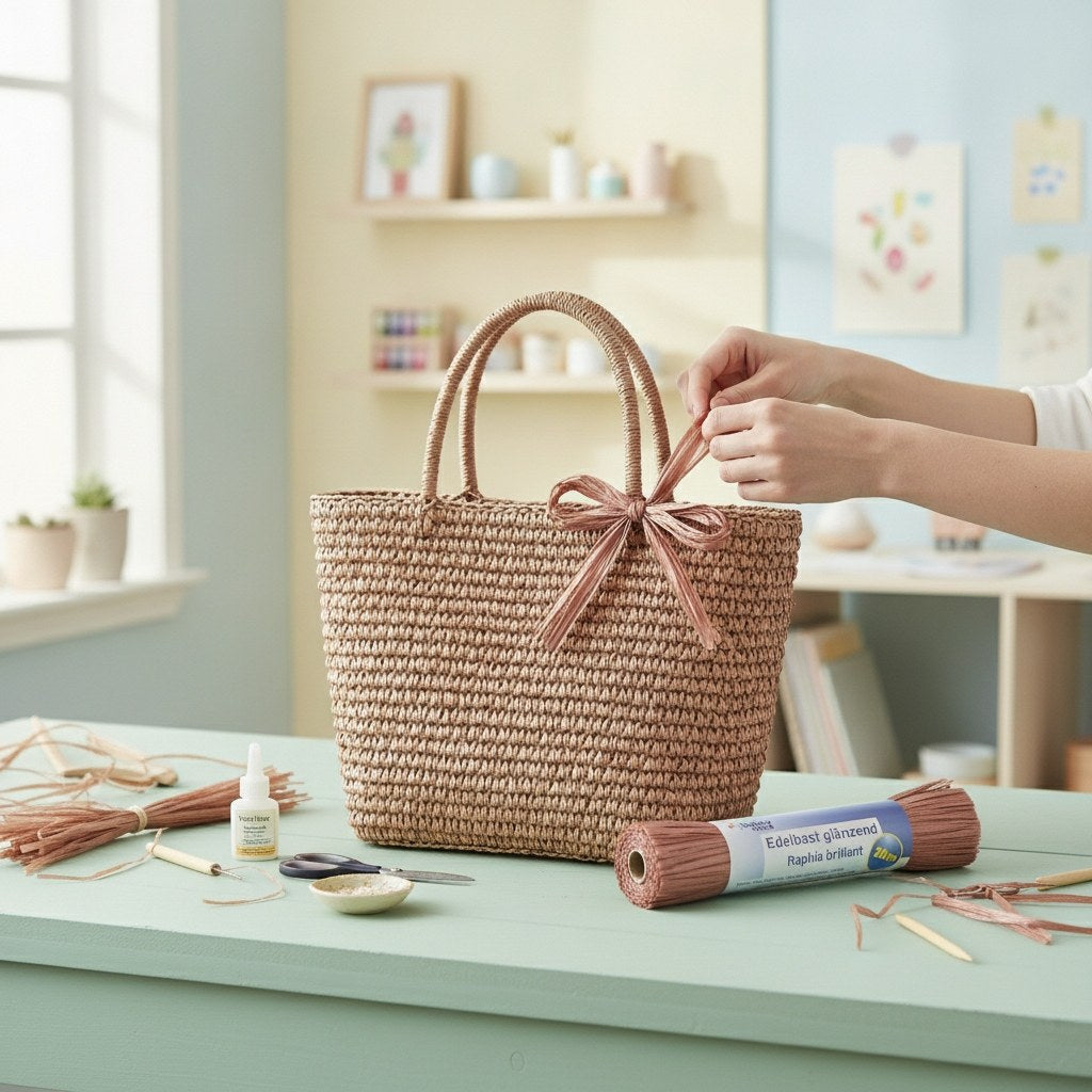 Edelbast 20m mittelbraun, glänzend Viscose 10g - Kidis Art