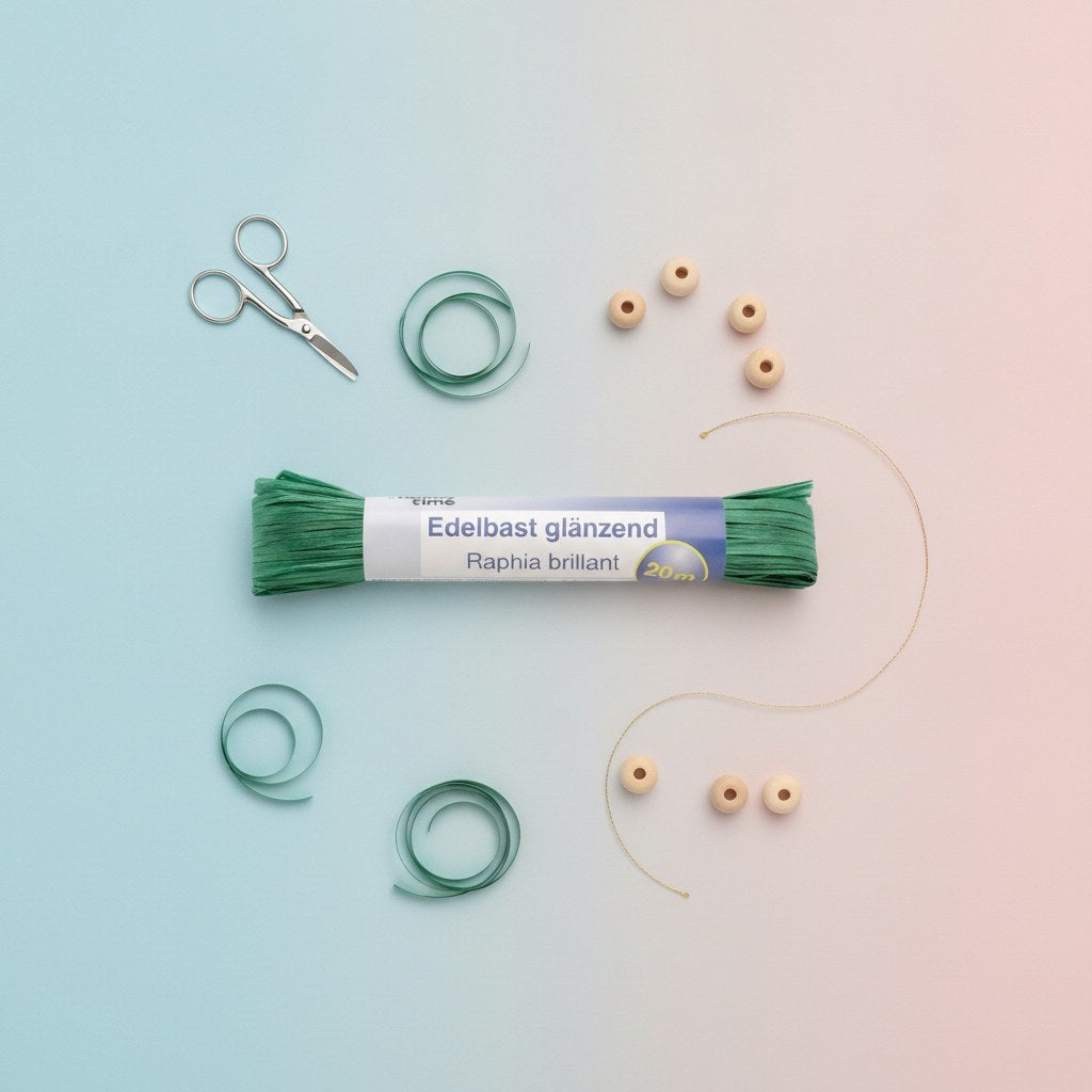 Edelbast 20m mittelgrün, glänzend Viscose 10g - Kidis Art
