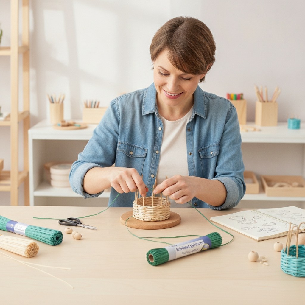 Edelbast 20m mittelgrün, glänzend Viscose 10g - Kidis Art
