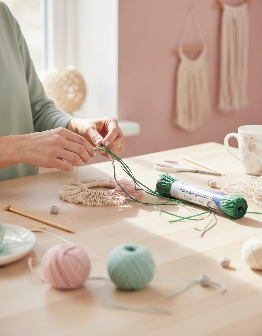 Edelbast 20m mittelgrün, glänzend Viscose 10g - Kidis Art