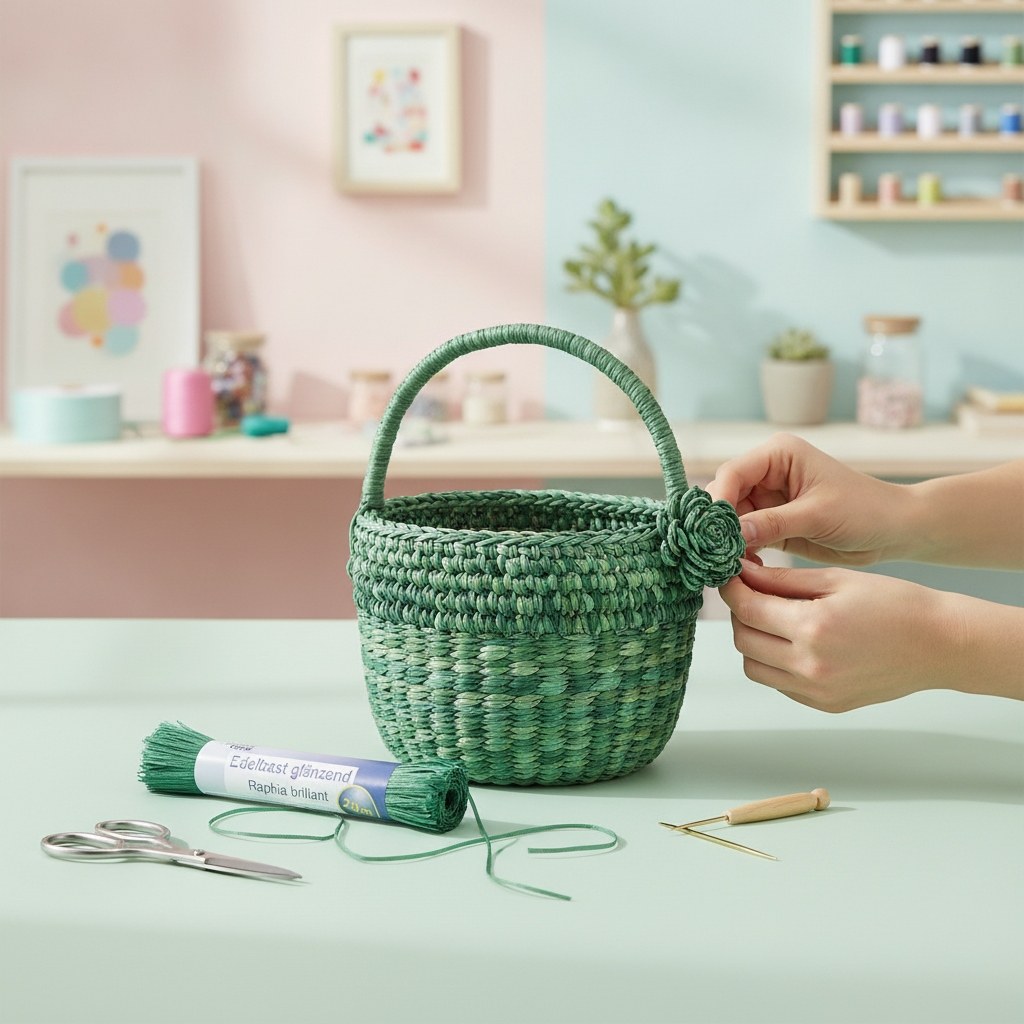Edelbast 20m mittelgrün, glänzend Viscose 10g - Kidis Art