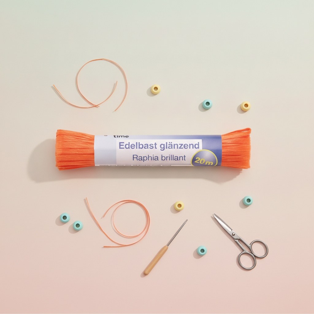 Edelbast 20m orange, glänzend Viscose 10g - Kidis Art