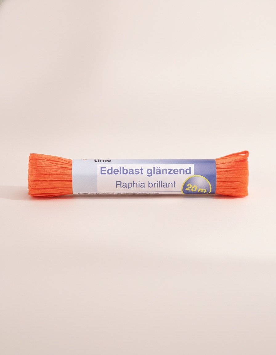 Edelbast 20m orange, glänzend Viscose 10g - Kidis Art