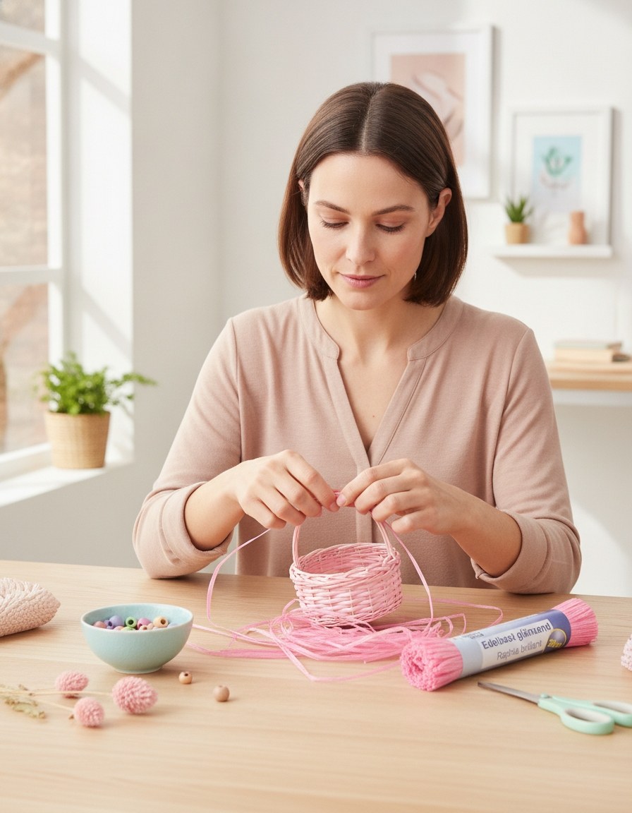 Edelbast 20m pink, glänzend Viscose 10g - Kidis Art