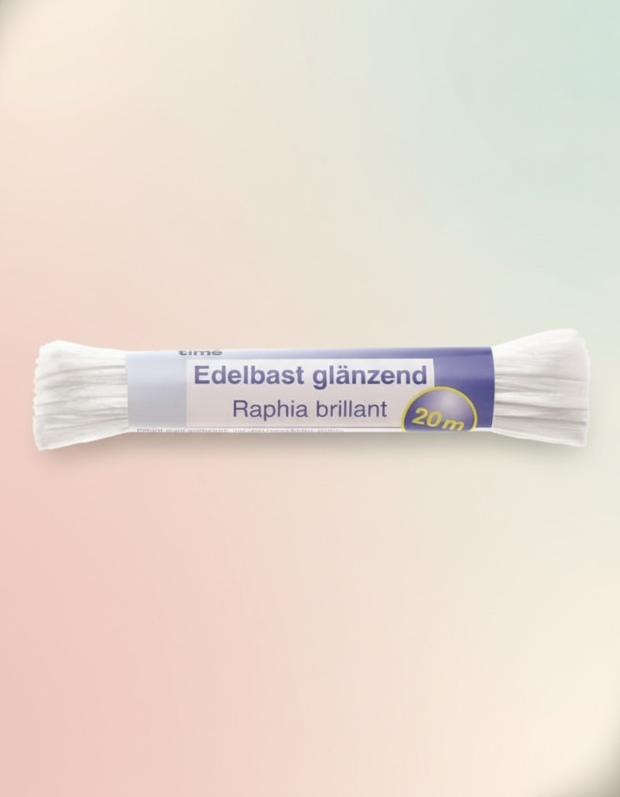 Edelbast 20m weiss, glänzend Viscose 10g - Kidis Art