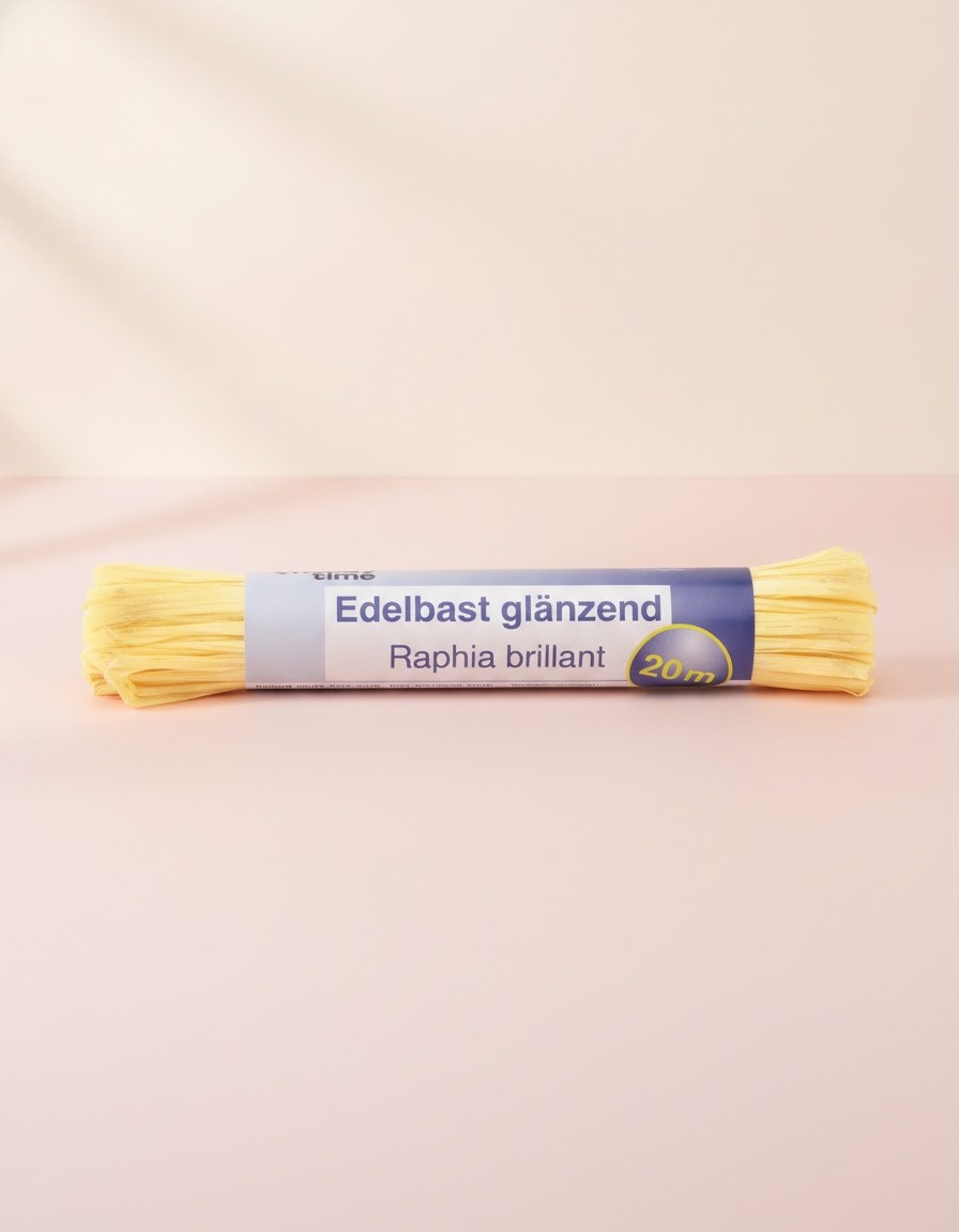 Edelbast 20m zitronengelb, glänzend Viscose 10g - Kidis Art