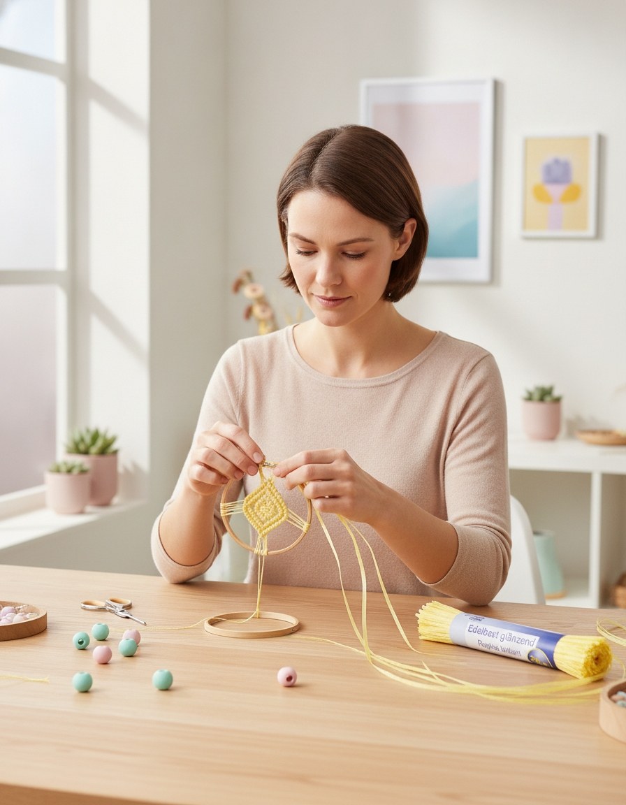 Edelbast 20m zitronengelb, glänzend Viscose 10g - Kidis Art