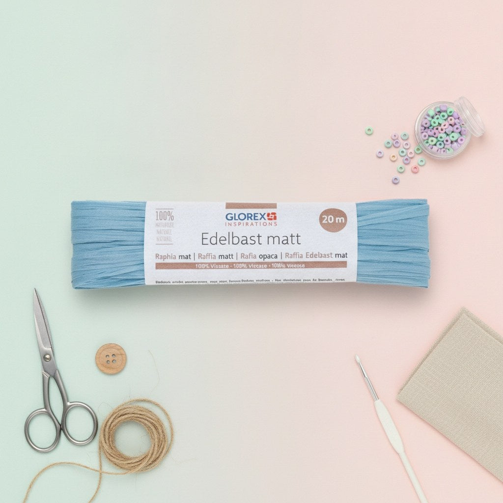 Edelbast matt 20m hellblau - Kidis Art