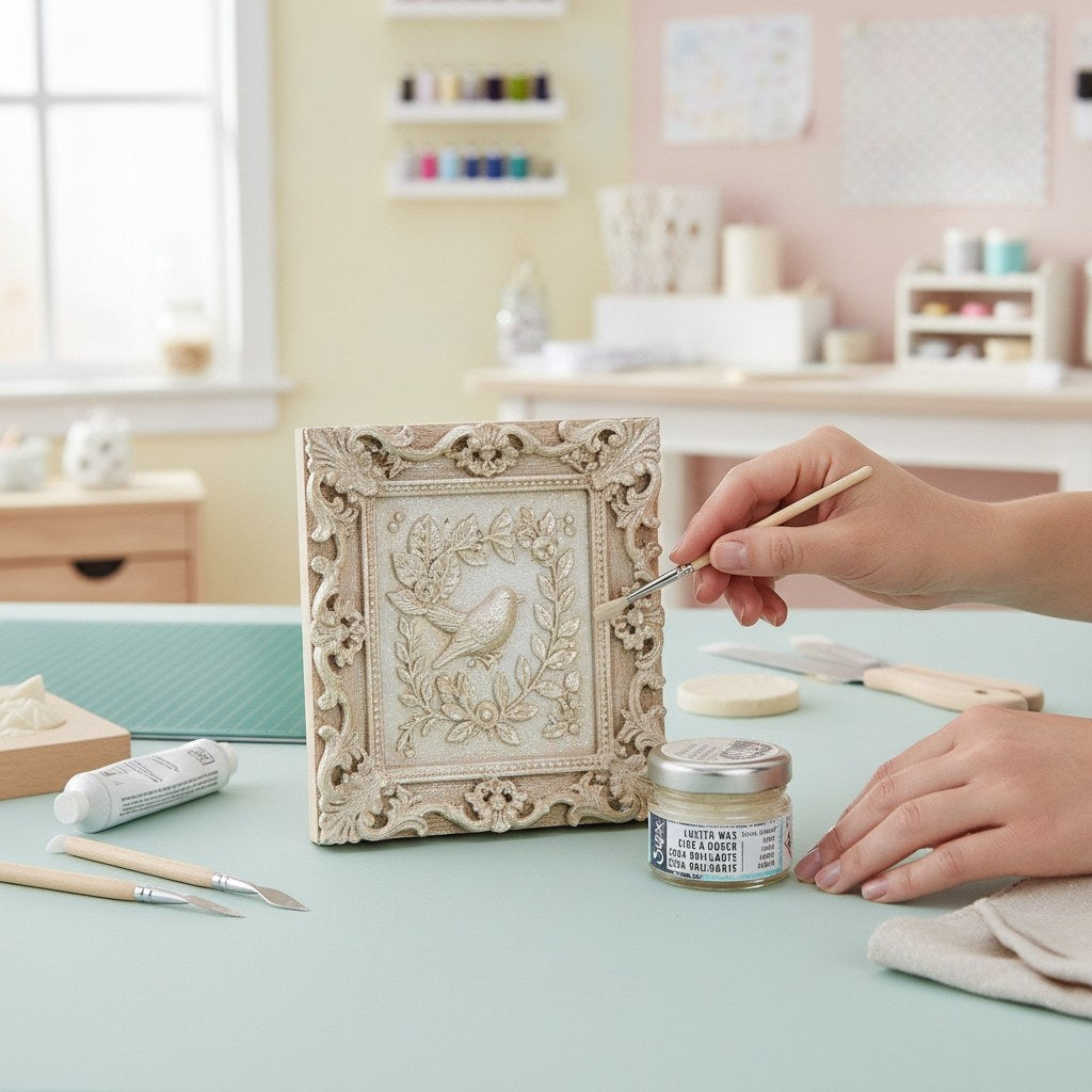 Effectz Glanzwachs Elfenbein in Glas, 20ml für Scrapbooking