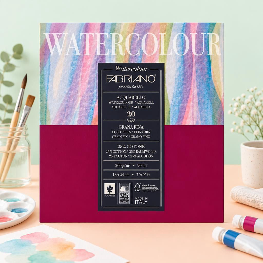Generiert: [f39be217-829e-440a-8c1e-6b5c60e8b6bb] Hauptbild – Fabriano Watercolour cold pressed Block - 18x24 cm - 200g - 20 Blatt