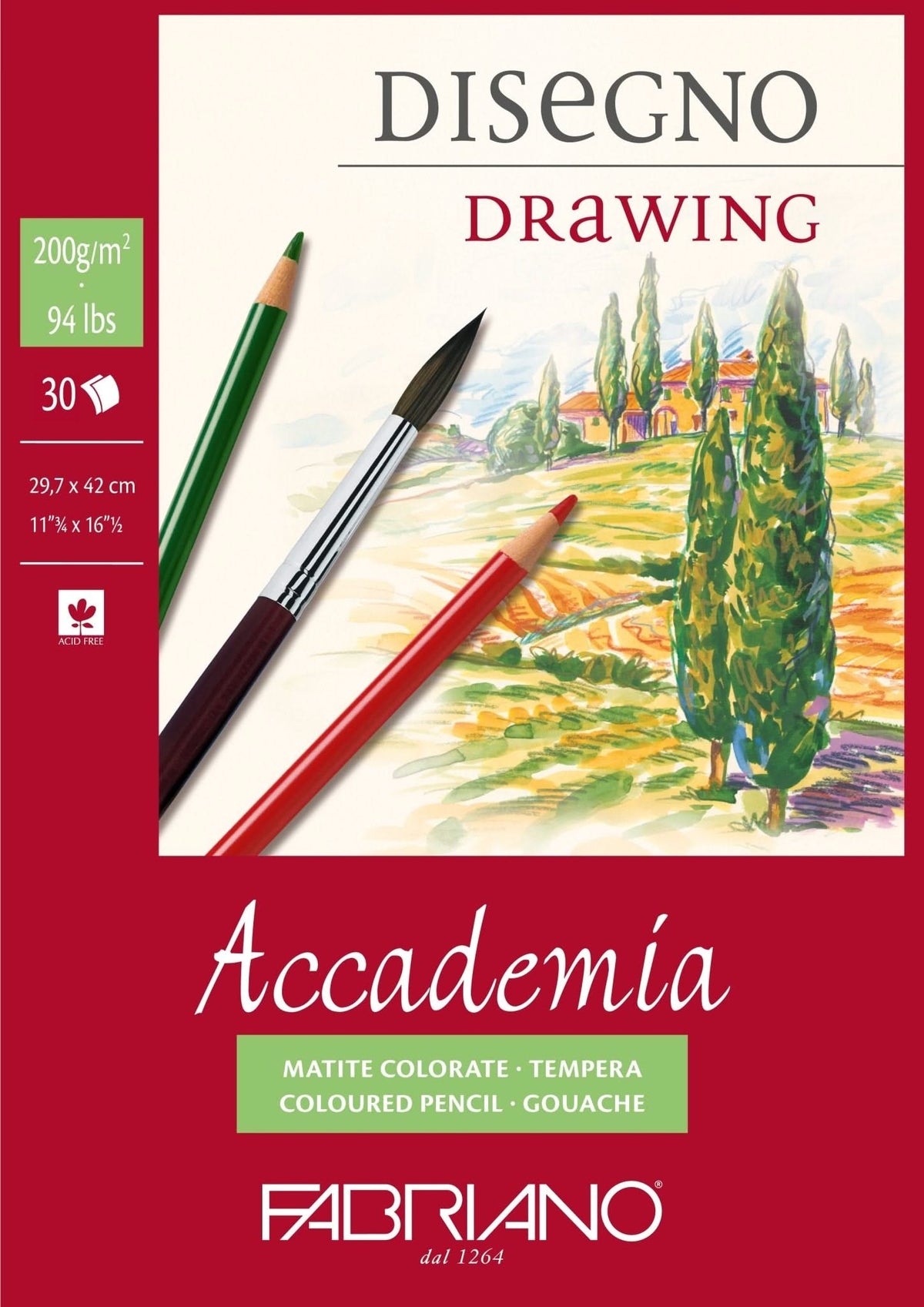 Fabriano Accademia Block geleimt - A3 - 200g - 30 Blatt - Kidis Art
