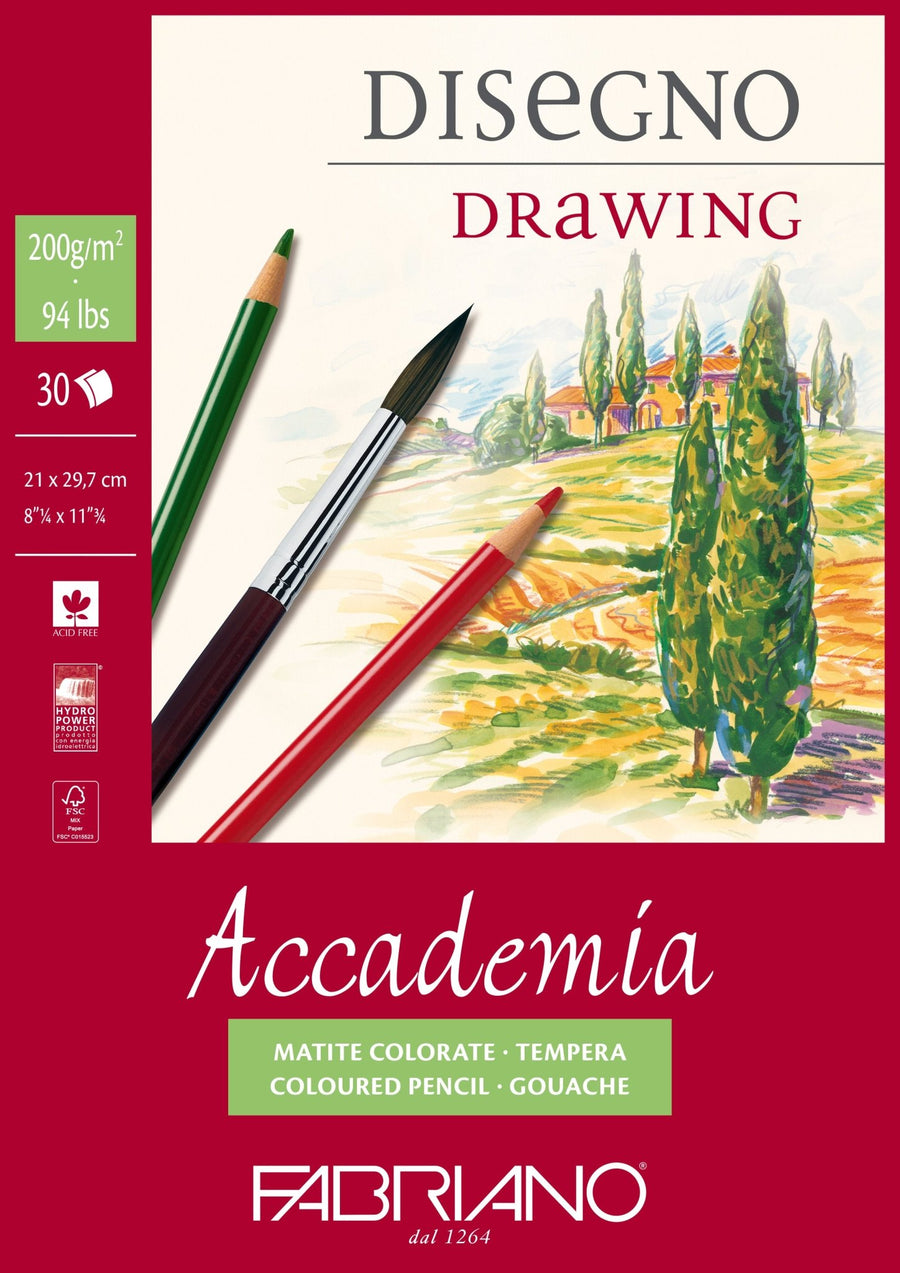 Fabriano Accademia Block geleimt - A4 - 200g - 30 Blatt - Kidis Art