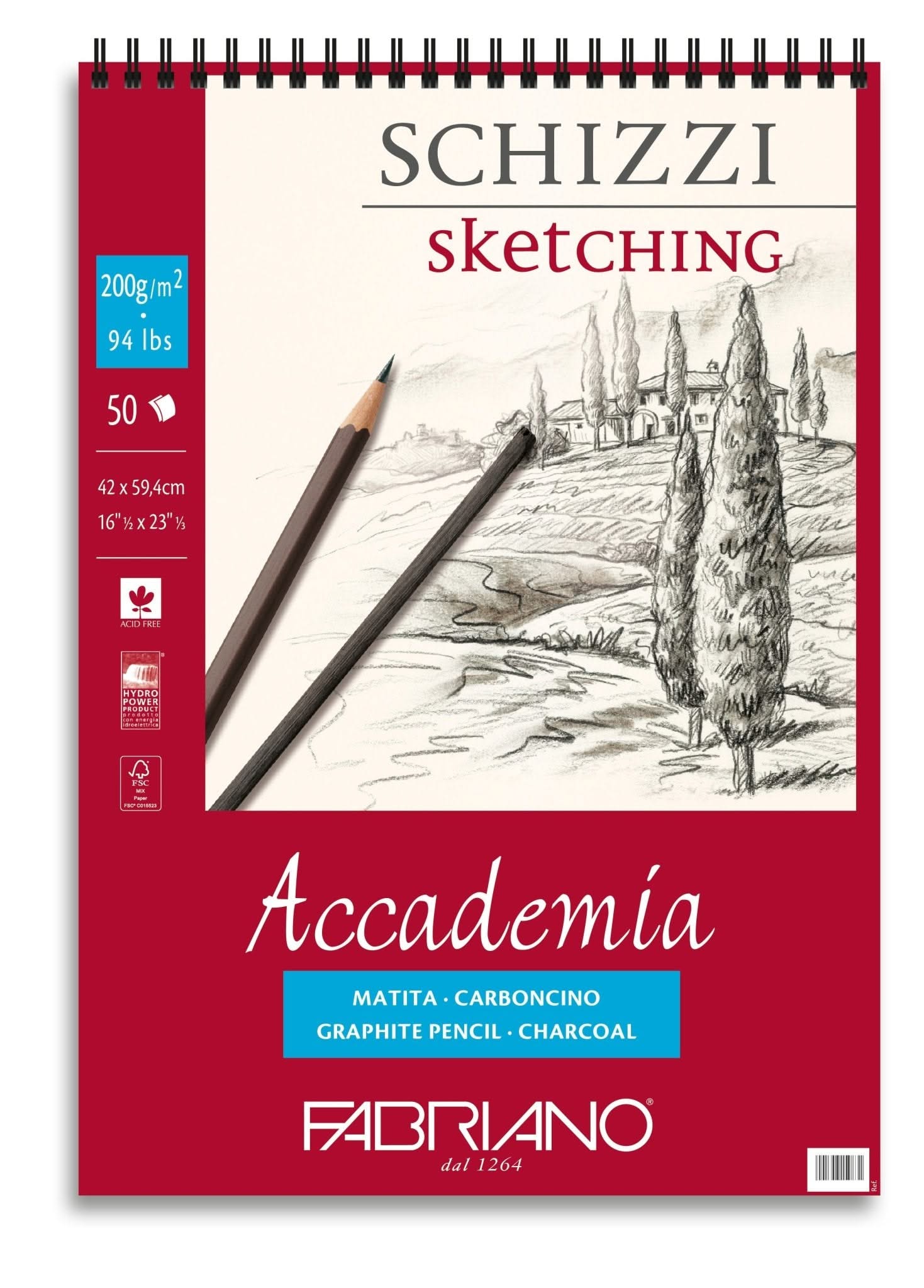 Fabriano Accademia Block mit Spirale - A2 - 120g - 50 Blatt - Kidis Art