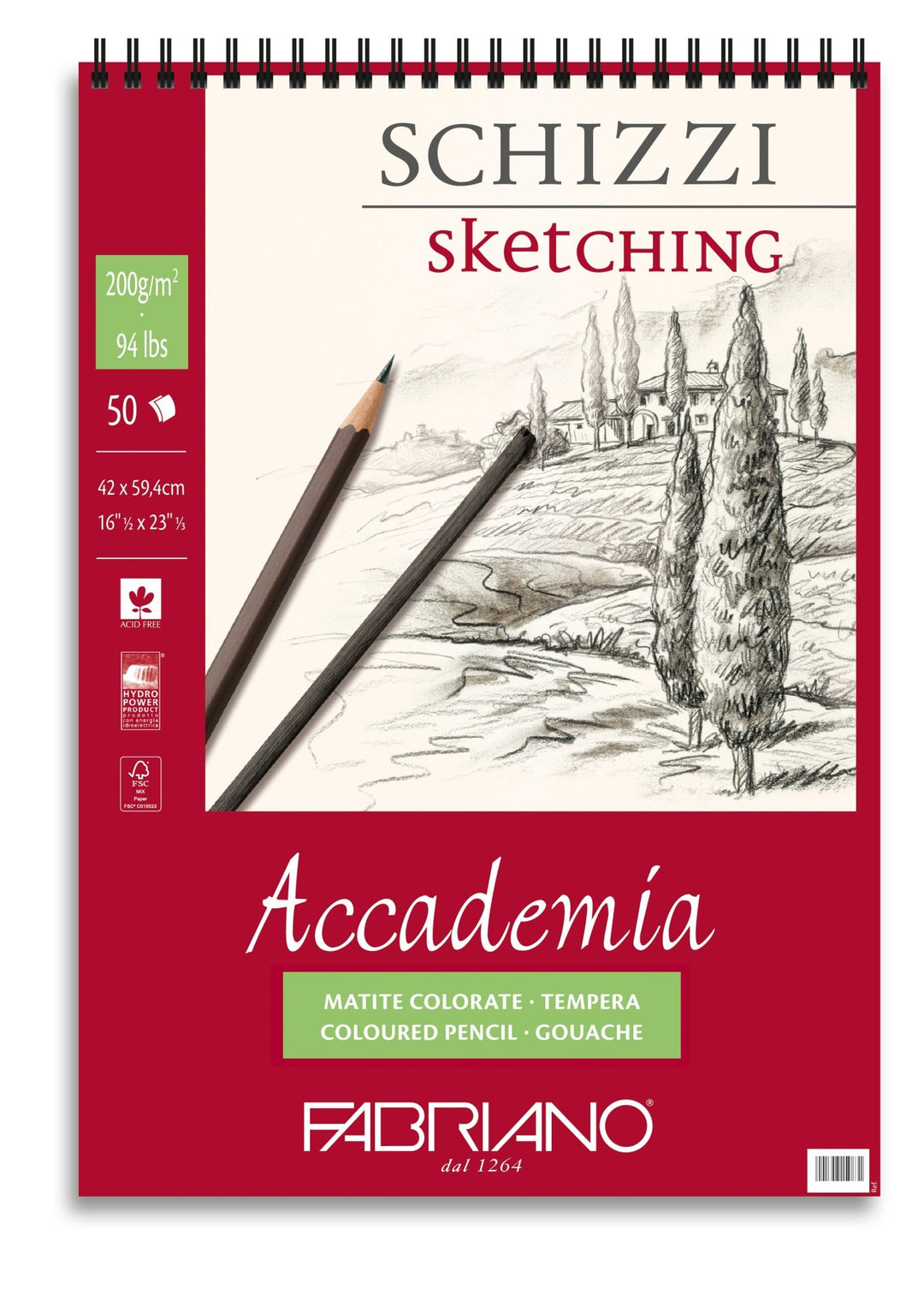 Fabriano Accademia Block mit Spirale - A2 - 200g - 30 Blatt - Kidis Art