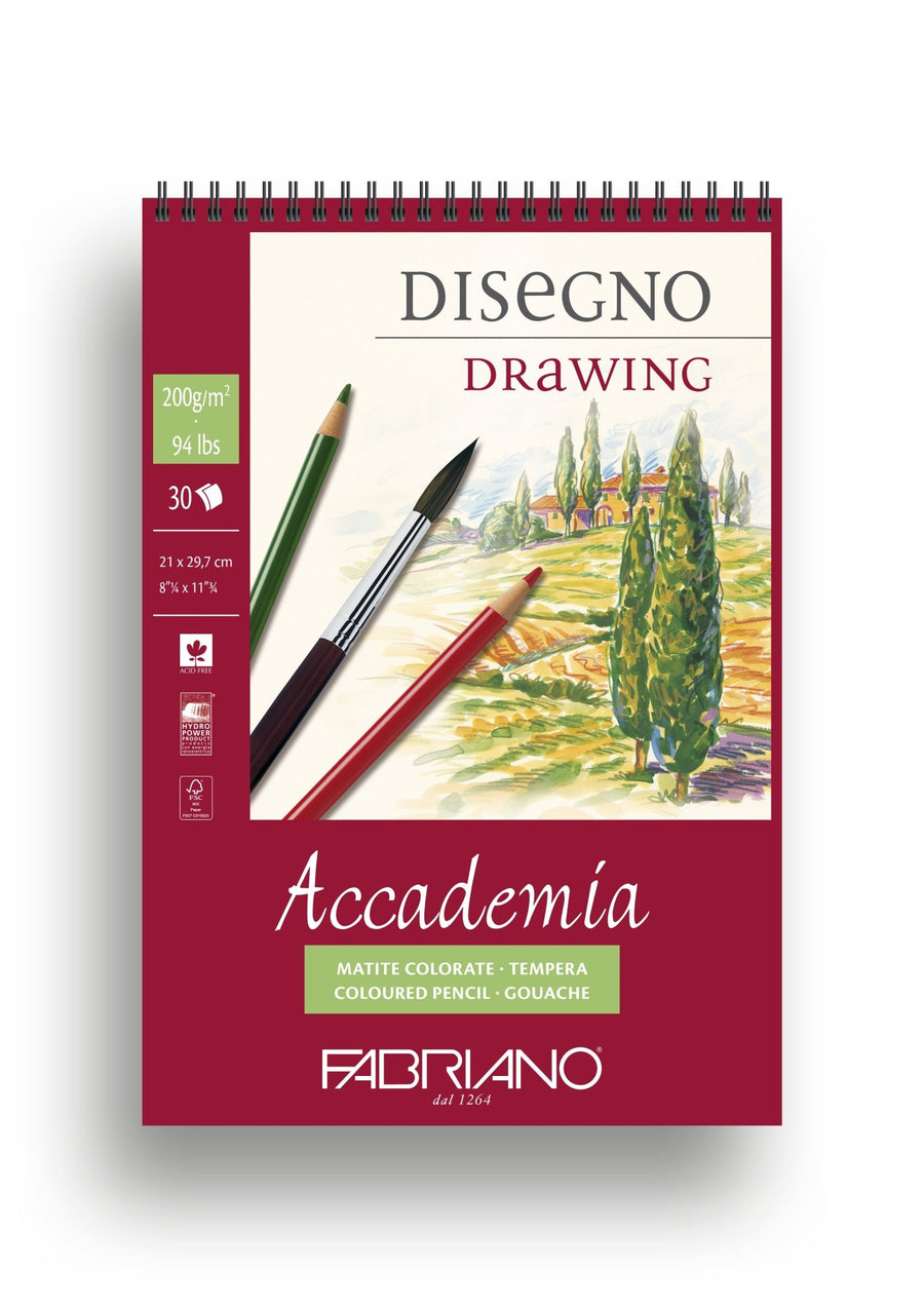 Fabriano Accademia Block mit Spirale - A4 - 200g - 30 Blatt - Kidis Art