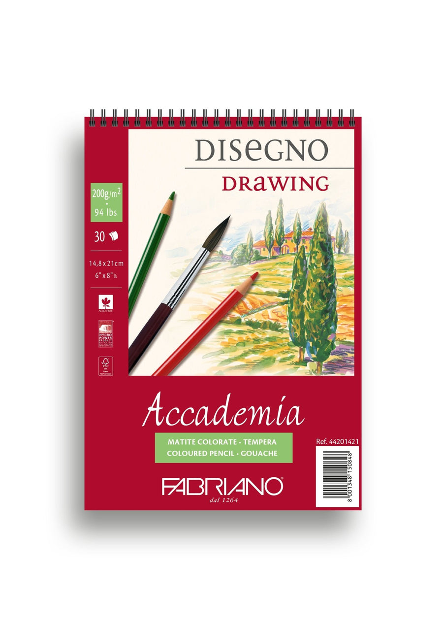 Fabriano Accademia Block mit Spirale - A5 - 200g - 30 Blatt - Kidis Art
