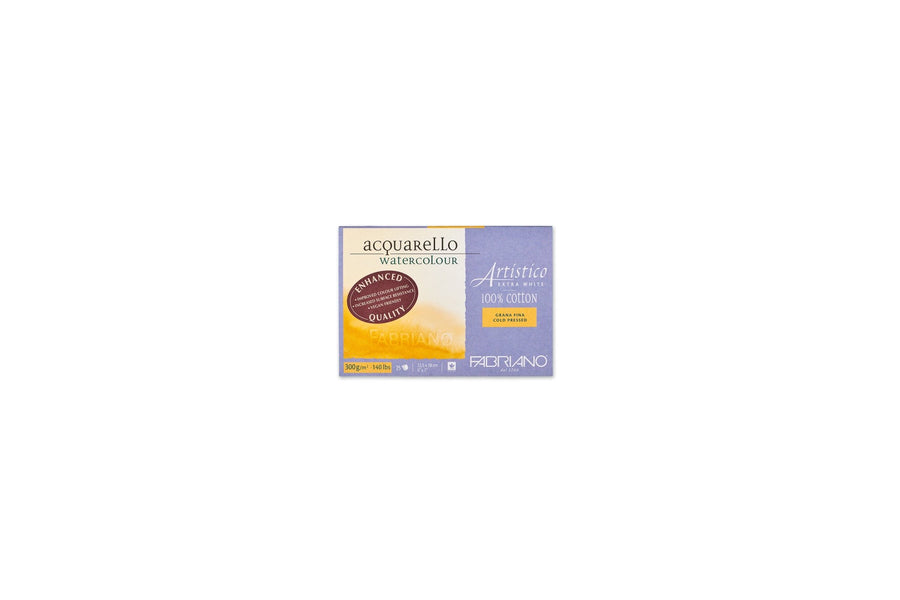 Fabriano Artistico - extra white - Block - 12,5x18cm - 300g - 25 Blatt - fein gekörnt - Kidis Art