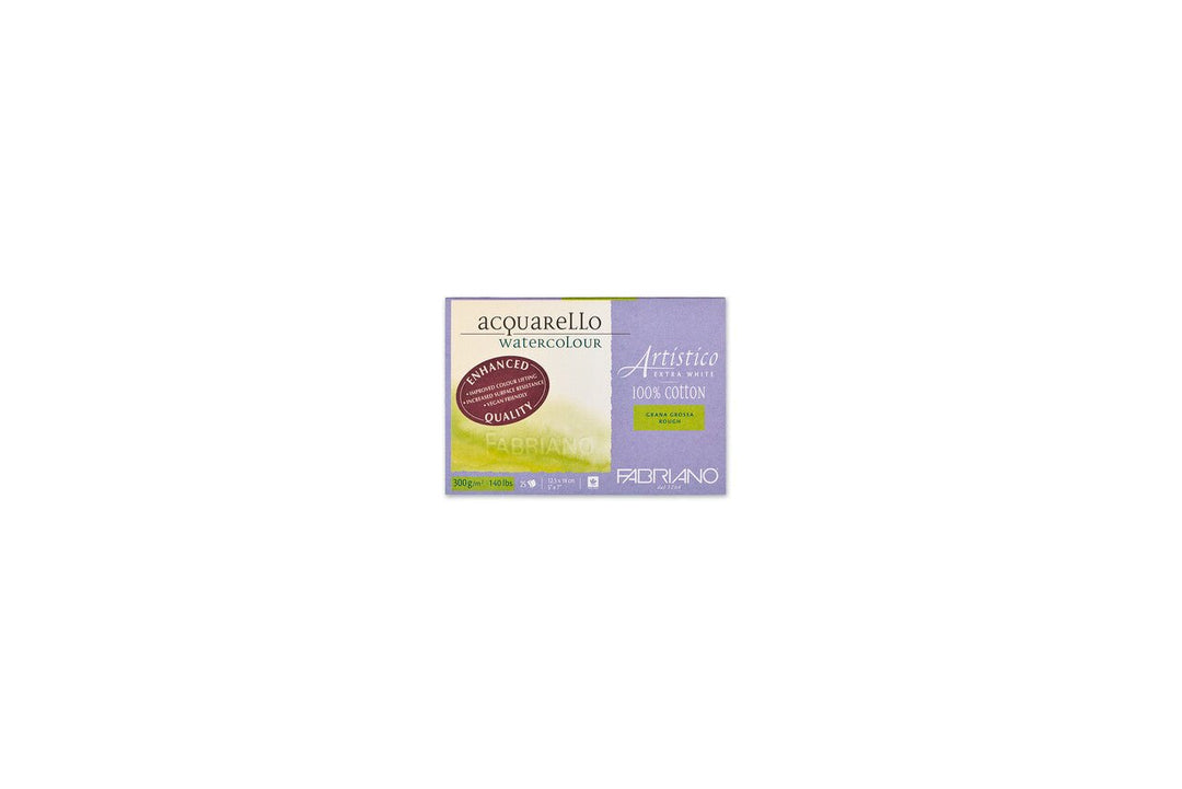 Fabriano Artistico - extra white - Block - 12,5x18cm - 300g - 25 Blatt - rau - Kidis Art