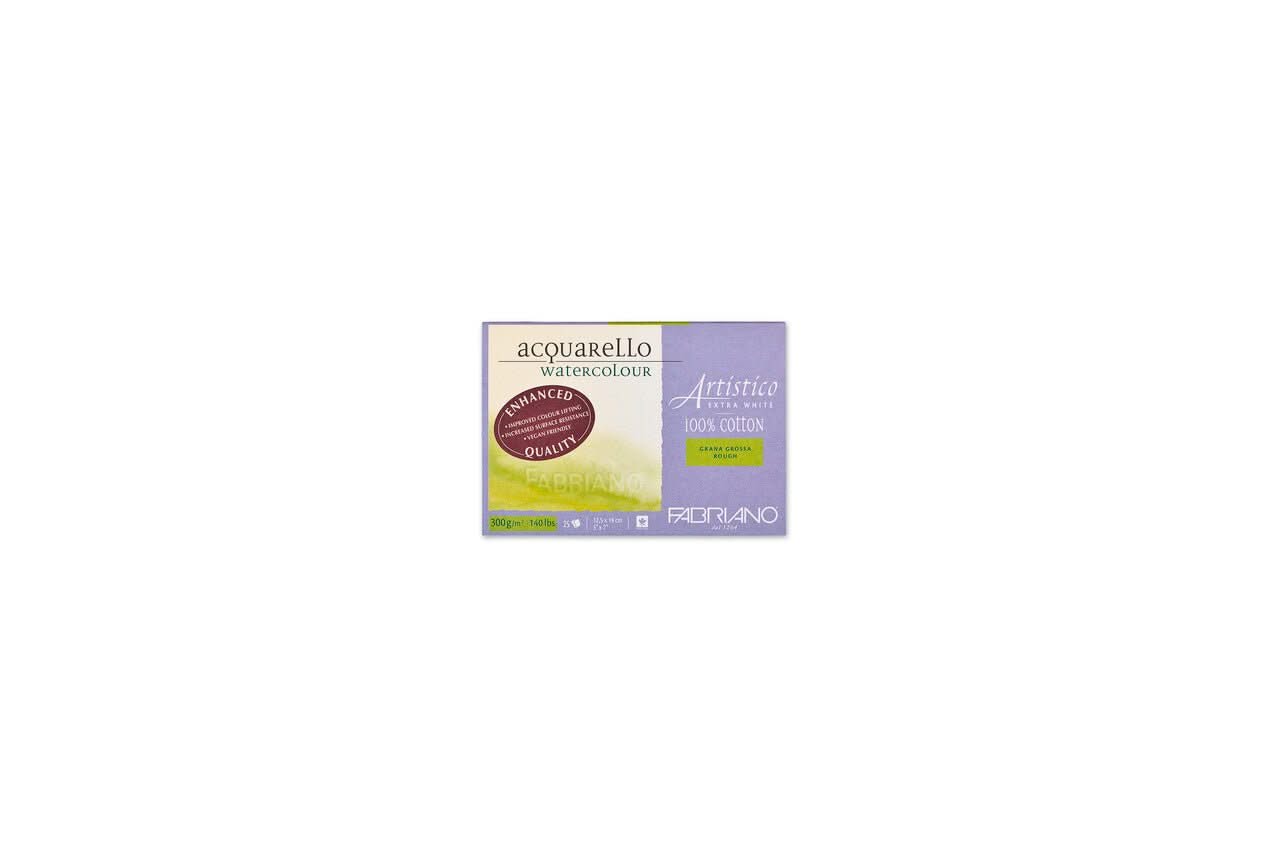 Fabriano Artistico - extra white - Block - 12,5x18cm - 300g - 25 Blatt - rau - Kidis Art