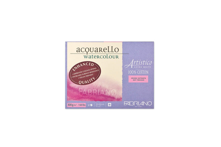 Fabriano Artistico - extra white - Block - 23x30,5cm - 300g - 20 Blatt - satiniert - Kidis Art