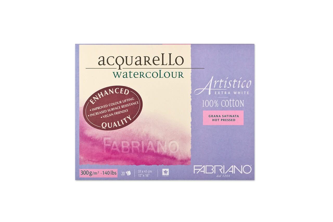 Fabriano Artistico - extra white - Block - 30,5x45,5cm - 300g - 20 Blatt - satiniert - Kidis Art